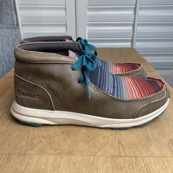 ARIAT SERAPE SPITFIRE BOOTS WOMENS ANKLE LEATHER CANVAS LACE UP SZ 8.5B Cowgirl - Picture 7 of 10